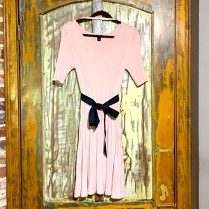 Soft pink sweater dress